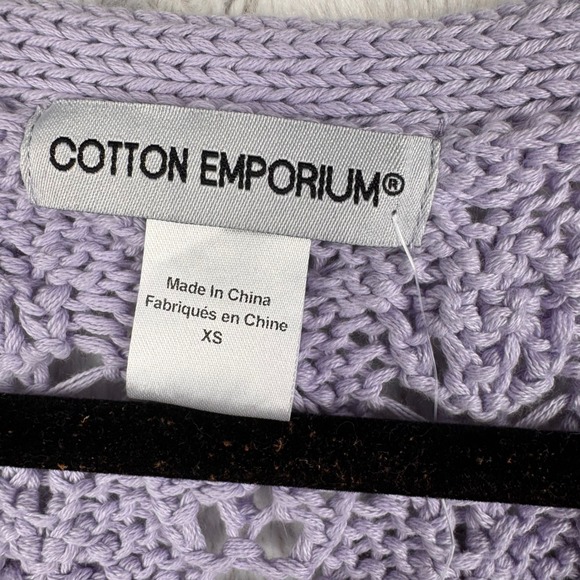 Cotton Emporium Lavender Knit Vest XS Nordstrom Rack Tie Front Cottagecore‎ - Picture 4 of 9